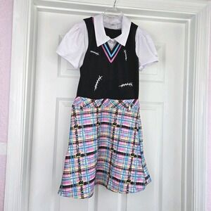 Monster High Frankie Stien Girls Dress Costume Size L Spirit Halloween Dress Up